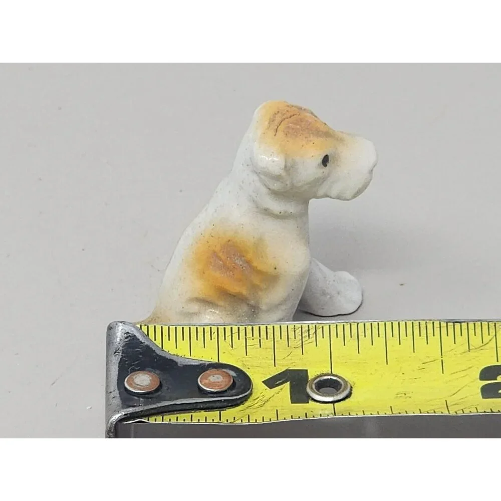 Vintage Miniature Bone China Terrier Schnauzer + Cat Family‎ Figurines Japan